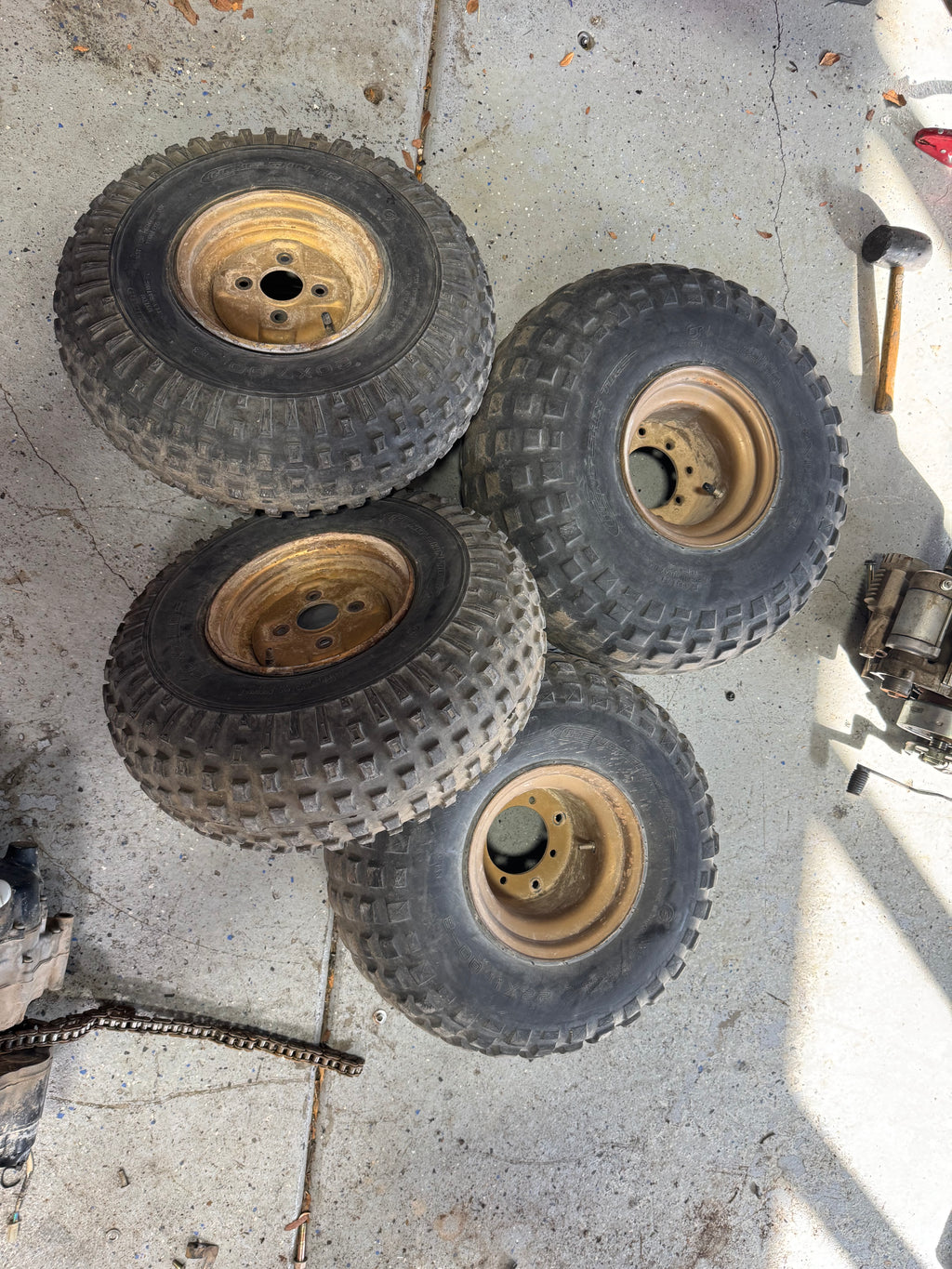 1986 Honda Fourtrax 125cc Used Front Rear Wheels & Tires
